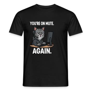 Chat de bureau à domicile - T-shirt homme - noir - Devant - AI Model Male 178 light (178cm)