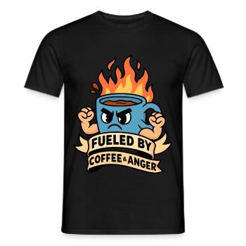 Fueled by Coffee and Anger - Men's T-Shirt - black - Front - AI Model Male 178 light (178cm)