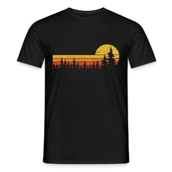 Trees Wildlife Nature Forest Outdoor - Men's T-Shirt - black - Front - AI Model Male 178 light (178cm)