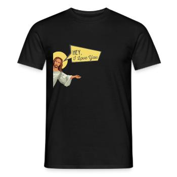 Jésus t’aime le sort drôle de cadeau - T-shirt homme - noir - Devant - AI Model Male 178 light (178cm)