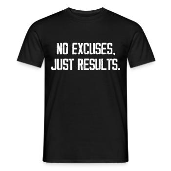Pas d’excuses, juste des résultats - T-shirt homme - noir - Devant - AI Model Male 178 light (178cm)