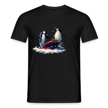 Résistez à la protestation Grunge des Pingouins - T-shirt homme - noir - Devant - AI Model Male 178 light (178cm)