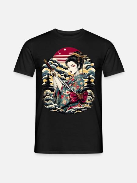 Geisha japonaise - T-shirt homme - noir