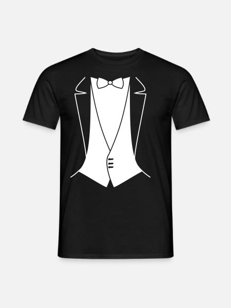 Frack für Junggesellenabschied, Hochzeit - Männer T-Shirt - Schwarz