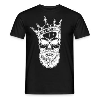 Skull skull with crown - Men's T-Shirt - black - Front - AI Model Male 178 light (178cm)