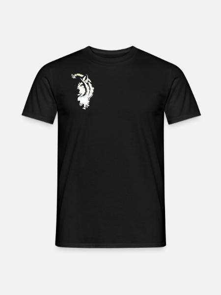 Wolf black & white - Männer T-Shirt - Schwarz
