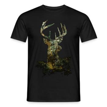 Camouflage Hirsch - Männer T-Shirt - Schwarz - Vorne - AI Model Male 178 light (178cm)