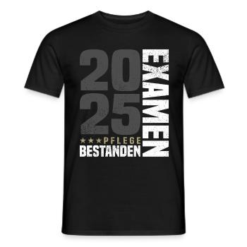 Pflege Examen Bestanden 2025 - Männer T-Shirt - Schwarz - Vorne - AI Model Male 178 light (178cm)