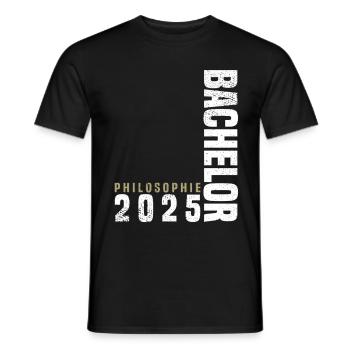 Bachelor Philosophie 2025 - Männer T-Shirt - Schwarz - Vorne - AI Model Male 178 light (178cm)