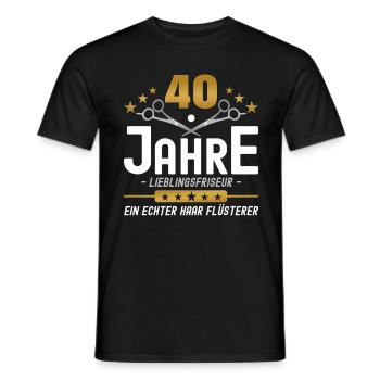 40 Jahre Jubiläum Friseur - Männer T-Shirt - Schwarz - Vorne - AI Model Male 178 light (178cm)