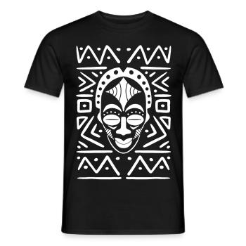 TRIBAL MASK - T-shirt homme - noir - Devant - AI Model Male 178 light (178cm)