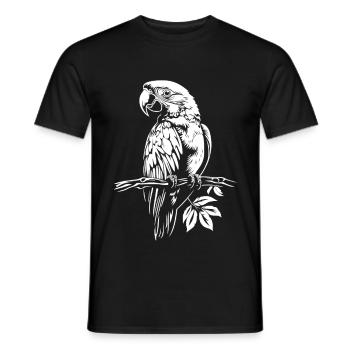Perroquet blanc - T-shirt homme - noir - Devant - AI Model Male 178 light (178cm)