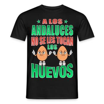 Les Andalous ne touchent pas à leurs œufs - T-shirt homme - noir - Devant - AI Model Male 178 light (178cm)