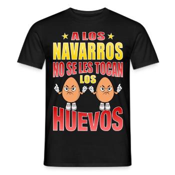 Die Navarrer rühren ihre Eier nicht an - Männer T-Shirt - Schwarz - Vorne - AI Model Male 178 light (178cm)