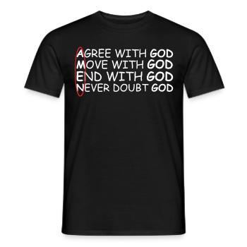 Amen | God, faith, church, pray, worship - Men's T-Shirt - black - Front - AI Model Male 178 light (178cm)