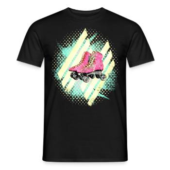 60er Jahre Farben Rollschuhe - Männer T-Shirt - Schwarz - Vorne - AI Model Male 178 light (178cm)