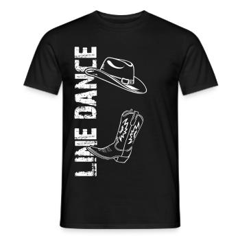 Line Dance Design for Dancers and Dance Group - Men's T-Shirt - black - Front - AI Model Male 178 light (178cm)