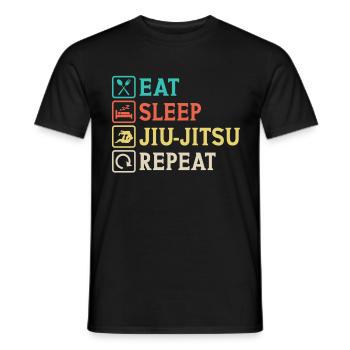Eat Sleep Jiu-Jitsu Repeat Jiu jitsu - T-shirt homme - noir - Devant - AI Model Male 178 light (178cm)