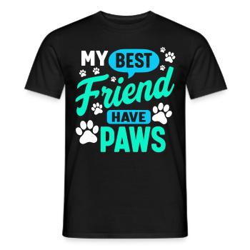 mein bester Freund hat Pfoten - Männer T-Shirt - Schwarz - Vorne - AI Model Male 178 light (178cm)