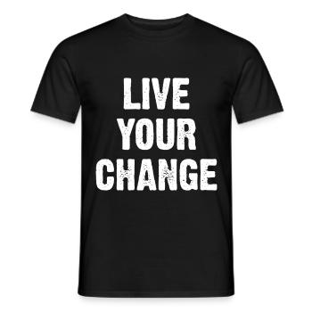 Live Your Change - Men's T-Shirt - black - Front - AI Model Male 178 light (178cm)