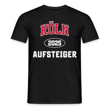 Köln Aufstieg 2025 Fußball Aufsteiger 1.Liga - Männer T-Shirt - Schwarz - Vorne - AI Model Male 178 light (178cm)