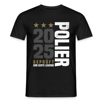 Geprüfter Polier 2025 - Männer T-Shirt - Schwarz - Vorne - AI Model Male 178 light (178cm)