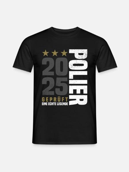 Geprüfter Polier 2025 - Männer T-Shirt - Schwarz