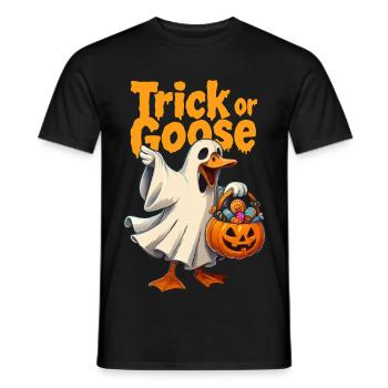 Trick or Goose Halloween Goose - Men's T-Shirt - black - Front - AI Model Male 178 light (178cm)