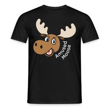 Amused Moose - Men's T-Shirt - black - Front - AI Model Male 178 light (178cm)