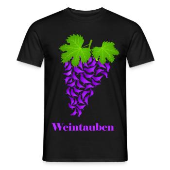 rote Weintauben, Weintrauben, Tauben, Taube - Männer T-Shirt - Schwarz - Vorne - AI Model Male 178 light (178cm)
