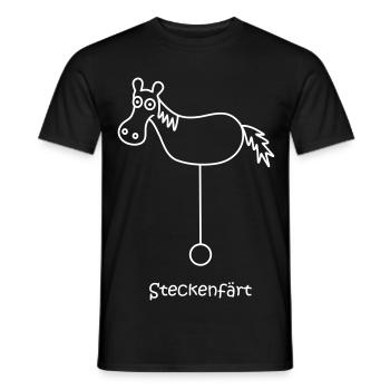 Steckenfärt, hobbyhorse, horse on wheels - Men's T-Shirt - black - Front - AI Model Male 178 light (178cm)