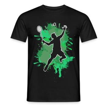 Badminton - Männer T-Shirt - Schwarz - Vorne - AI Model Male 178 light (178cm)