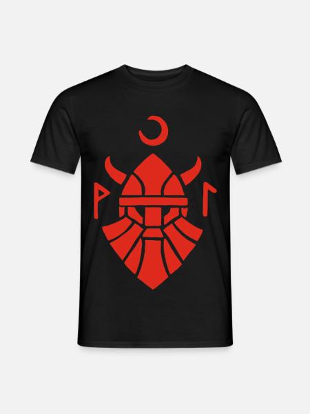 Red Viking Warrior Symbol - Men's T-Shirt - black