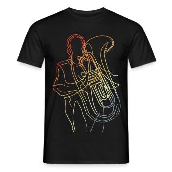 Tuba Player Sketch Vintage Look - Men's T-Shirt - black - Front - AI Model Male 178 light (178cm)