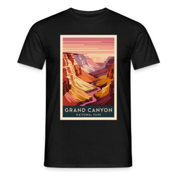 Grand Canyon Retro Poster Vintage Souvenir - Men's T-Shirt - black - Front - AI Model Male 178 light (178cm)