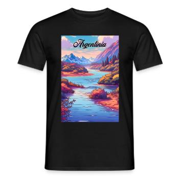 Argentine Affiche Rétro Souvenir - T-shirt homme - noir - Devant - AI Model Male 178 light (178cm)