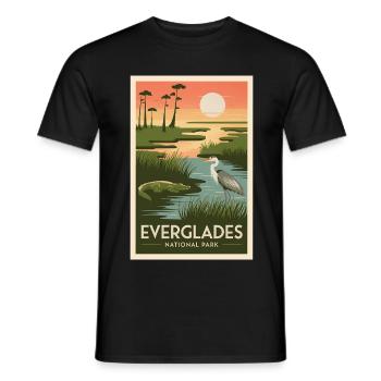 Everglades Affiche Rétro Vintage Souvenir - T-shirt homme - noir - Devant - AI Model Male 178 light (178cm)