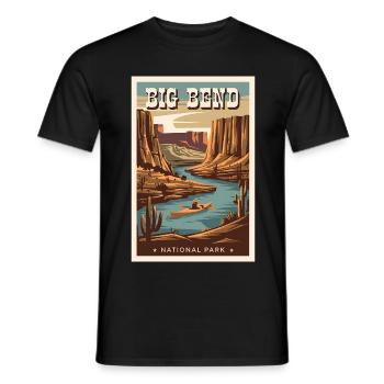 Big Bend Affiche Rétro Vintage Souvenir - T-shirt homme - noir - Devant - AI Model Male 178 light (178cm)