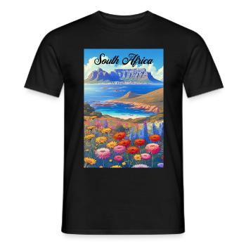 South Africa Retro Poster Vintage Souvenir - Men's T-Shirt - black - Front - AI Model Male 178 light (178cm)