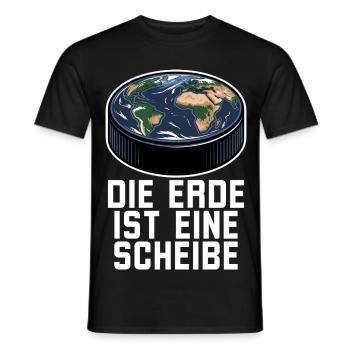 Die Erde Ist Eine Scheibe Eishockey - Men's T-Shirt - black - Front - AI Model Male 178 light (178cm)
