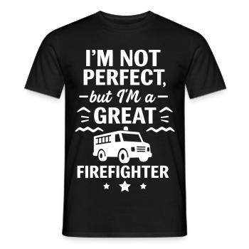 Super Firefighter Hero - Men's T-Shirt - black - Front - AI Model Male 178 light (178cm)