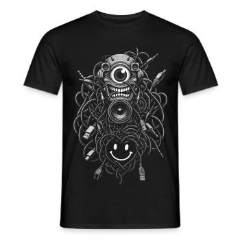 Line Cables - Men's T-Shirt - black - Front - AI Model Male 178 light (178cm)