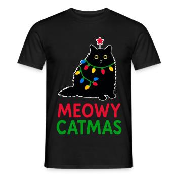 Catmas miaou - T-shirt homme - noir - Devant - AI Model Male 178 light (178cm)