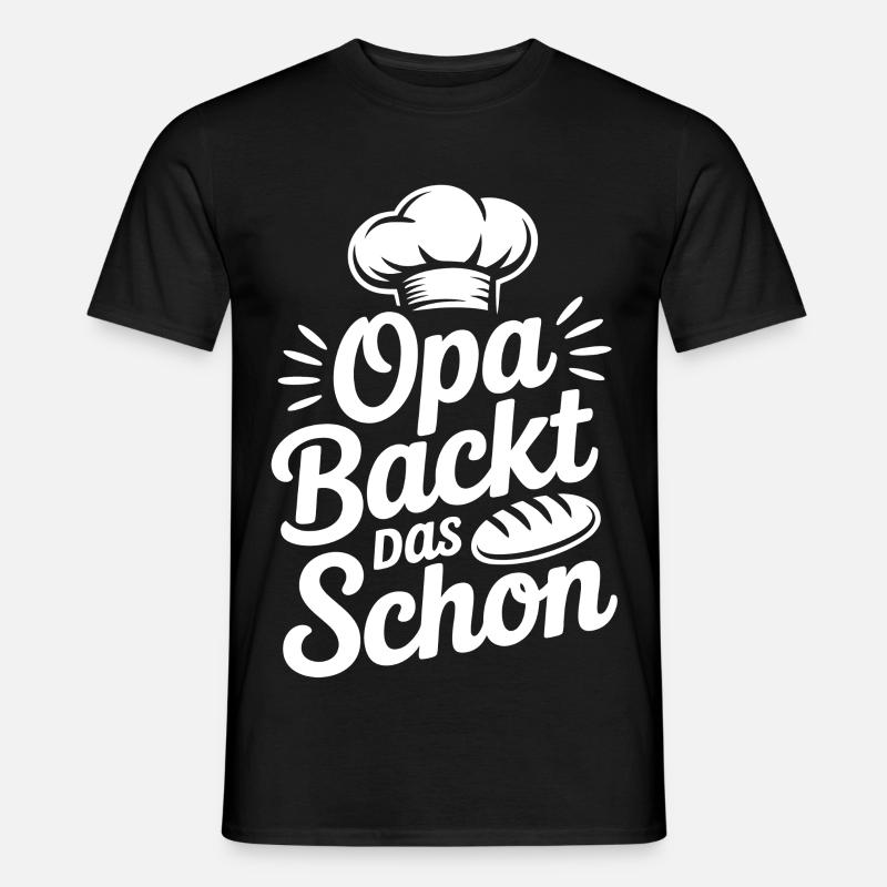 Opa backt das Schon - Männer T-Shirt - Schwarz