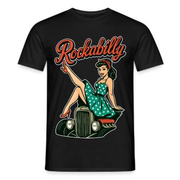 Cadeau des années 50 pour une hot rod vintage rockabilly - T-shirt homme - noir - Devant - AI Model Male 178 light (178cm)