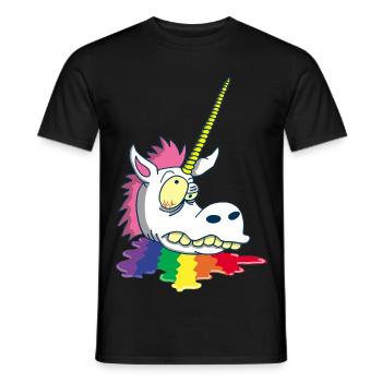Severed head of a unicorn - Men's T-Shirt - black - Front - AI Model Male 178 light (178cm)