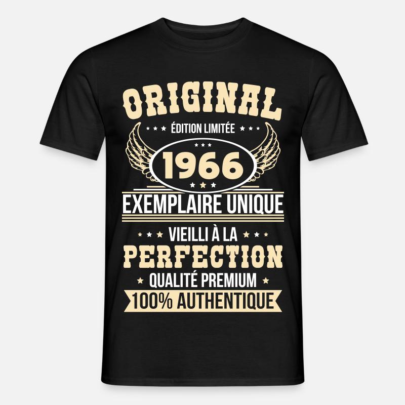 1966 – Einzigartiges Beispiel – Premiumqualität - Männer T-Shirt - Schwarz