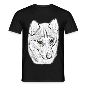 Wolfskopf Line Study - Men's T-Shirt - black - Front - AI Model Male 178 light (178cm)