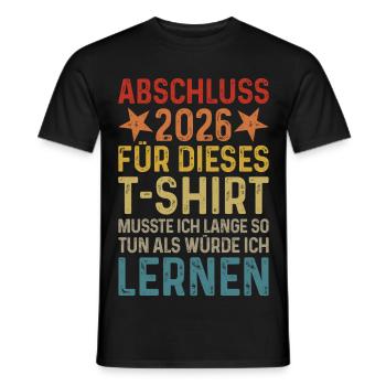 Graduation 2026 - Men's T-Shirt - black - Front - AI Model Male 178 light (178cm)