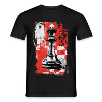 Chess King – Grunge Strategy Motif - Men's T-Shirt - black - Front - AI Model Male 178 light (178cm)